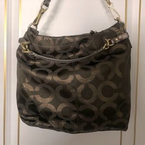 Dark green/gold Coach handbag